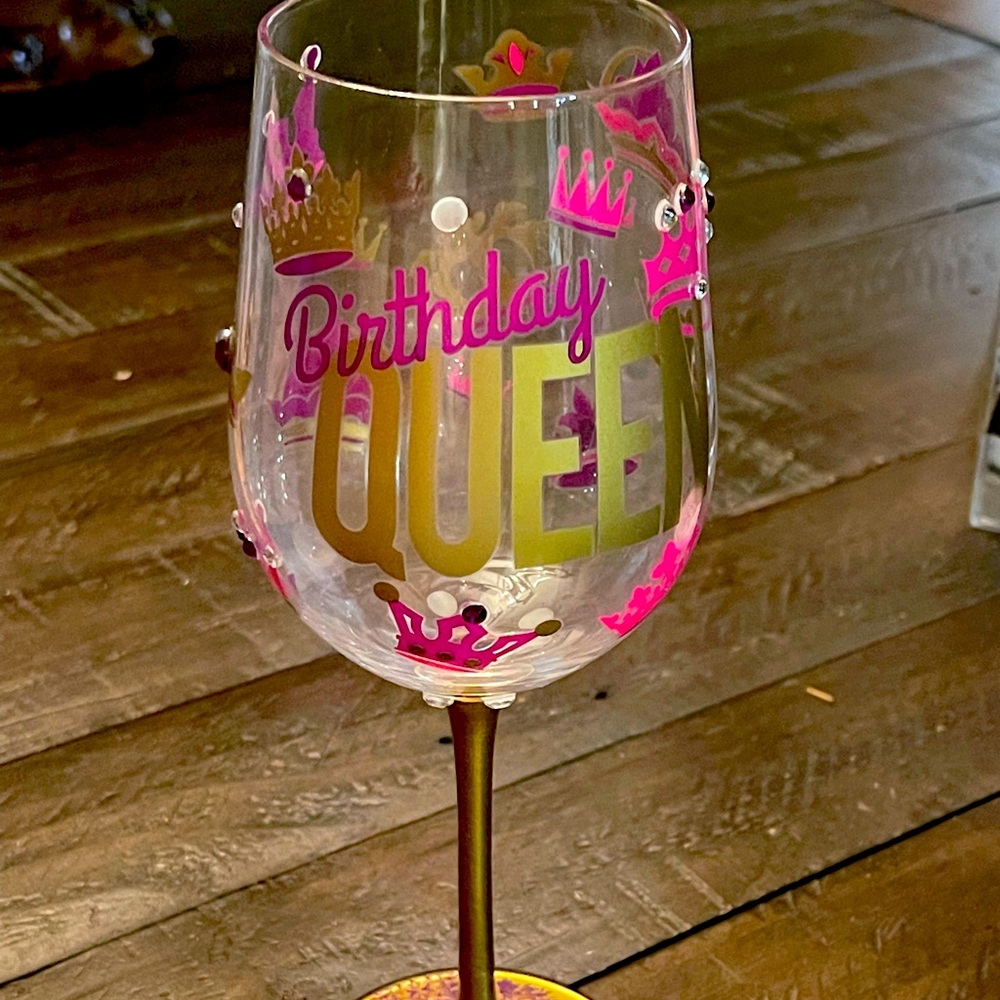 Birthday wine glass